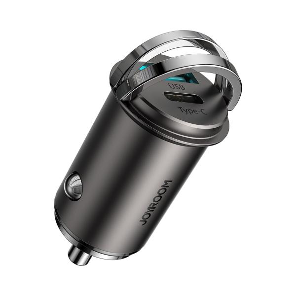 JOYROOM C-A35 45W Mini Dual-port PD+QC 3.0 Ring-pull Fast Car Charger