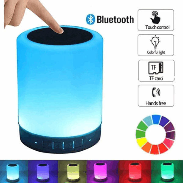 Colorful Led Night Light Bluetooth Touchpad Wireless Speaker