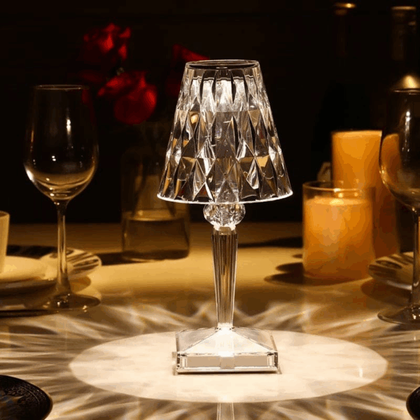 Diamond Table Lamp, Acrylic Decorations Desk Lamp, Crystal Chargeable Touch Lamp