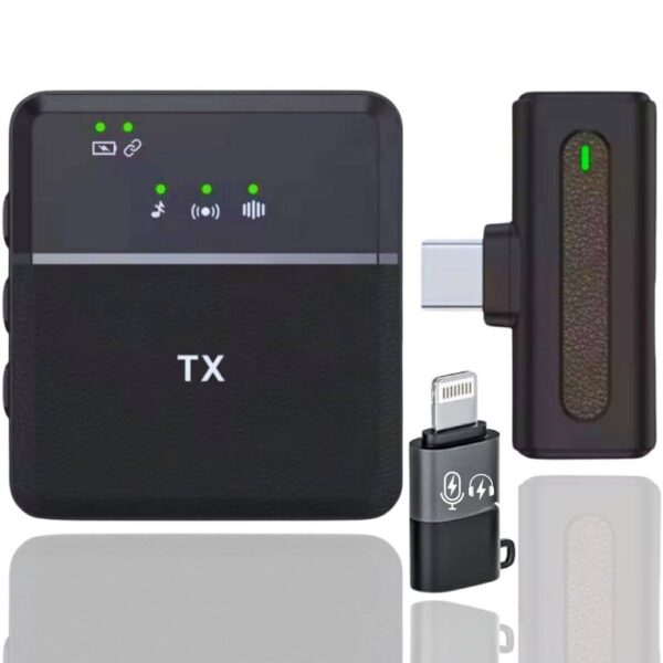 SX8 Type-C/Iphone Single Profishional Lavalier Wirless Microphone For Interviw, Vlog, Live Mic Noise Reducation